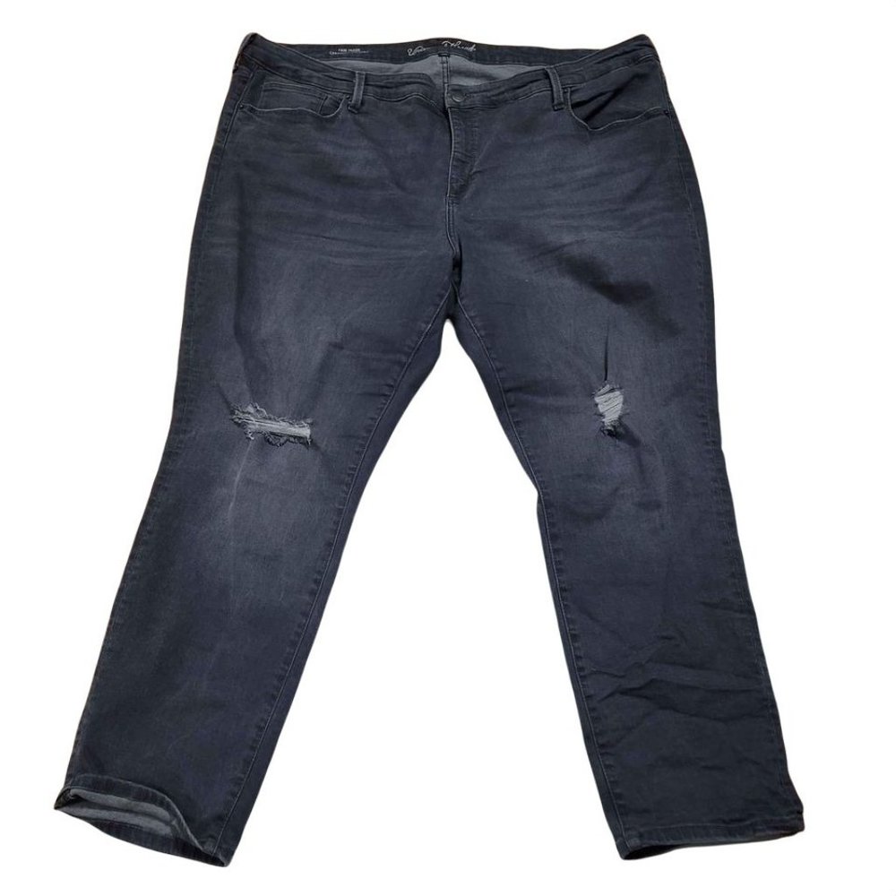 Universal Thread Womens Plus 26W Black / Grey Distressed Skinny Stretch Jeans